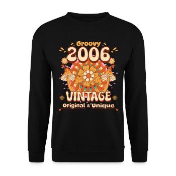Vintage Année 2006 Anniversaire Femme 18 Ans - Sweat-shirt Unisexe - noir - Devant - Alina (178cm) & Michal (187cm)