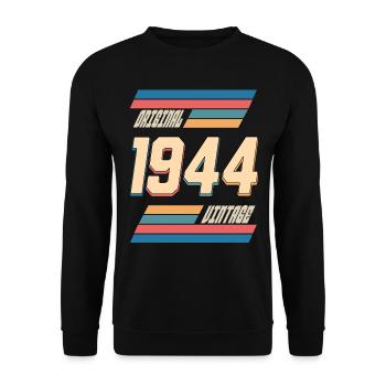 Original 1944 Geburtstag 80 Jahre Jubiläum - Unisex Pullover - Schwarz - Vorne - Alina (178cm) & Michal (187cm)