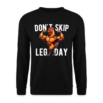 Ne Pas Skip Leg Day Palestra GYM Spiritosa Drôle - Sweat-shirt Unisexe - noir - Devant - Alina (178cm) & Michal (187cm)