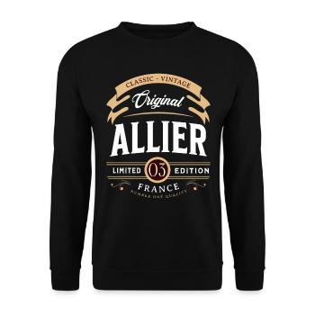 Vintage Frankreich Allier Französisches Departement - Unisex Pullover - Schwarz - Vorne - Alina (178cm) & Michal (187cm)