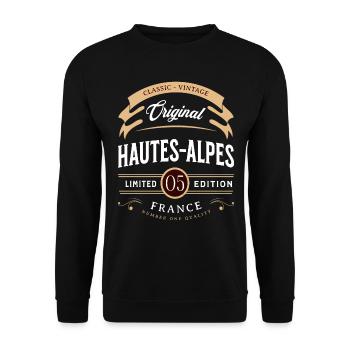 Vintage Hautes-Alpes Department France - Unisex Sweatshirt - black - Front - Alina (178cm) & Michal (187cm)