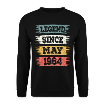 Légende 60 Ans 1964 Mai 60 Ans Anniversaire - Sweat-shirt Unisexe - noir - Devant - Alina (178cm) & Michal (187cm)