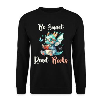 Soyez Intelligent Lisez Des Livres Dragon Lecture - Sweat-shirt Unisexe - noir - Devant - Alina (178cm) & Michal (187cm)