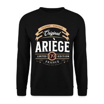 Vintage Departamento Ariège Frankreich - Unisex Pullover - Schwarz - Vorne - Alina (178cm) & Michal (187cm)