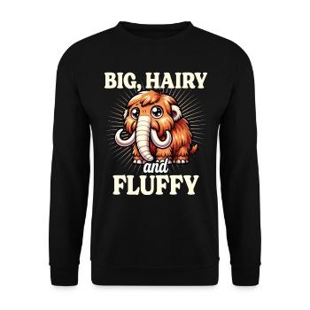 Humor Wolliges Mammut verehrt Mammutmann - Unisex Pullover - Schwarz - Vorne - Alina (178cm) & Michal (187cm)