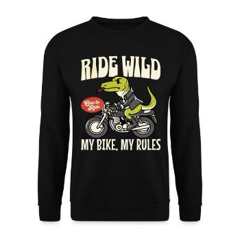 Humor Man Biker Fan Motorcycles - Unisex Sweatshirt - black - Front - Alina (178cm) & Michal (187cm)