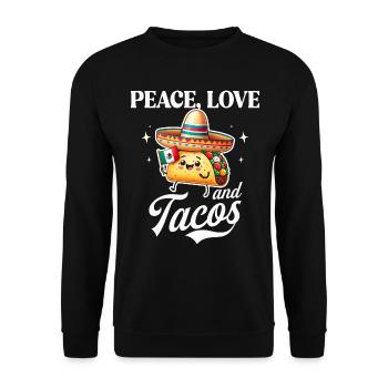 Paix Amour Tacos Adore Tacos Mexicain - Sweat-shirt Unisexe - noir - Devant - Alina (178cm) & Michal (187cm)
