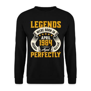 40th Anniversary April Vintage 1984 - Unisex Sweatshirt - black - Front - Alina (178cm) & Michal (187cm)