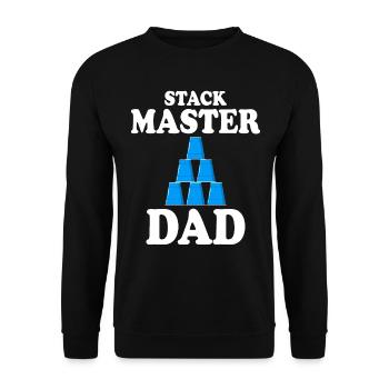 Tassen Stapler Sport Stapeln Papa - Unisex Pullover - Schwarz - Vorne - Alina (178cm) & Michal (187cm)