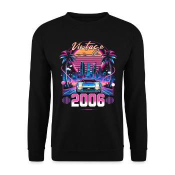 Synthwave Retro 18th Anniversary 2006 - Unisex Sweatshirt - black - Front - Alina (178cm) & Michal (187cm)