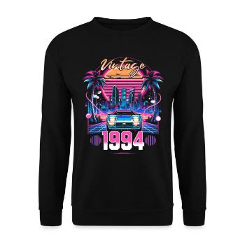 Synthwave Retro 30th Anniversary 1994 - Unisex Sweatshirt - black - Front - Alina (178cm) & Michal (187cm)