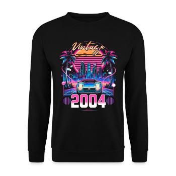 Synthwave Retro 20th Anniversary 2004 - Unisex Sweatshirt - black - Front - Alina (178cm) & Michal (187cm)