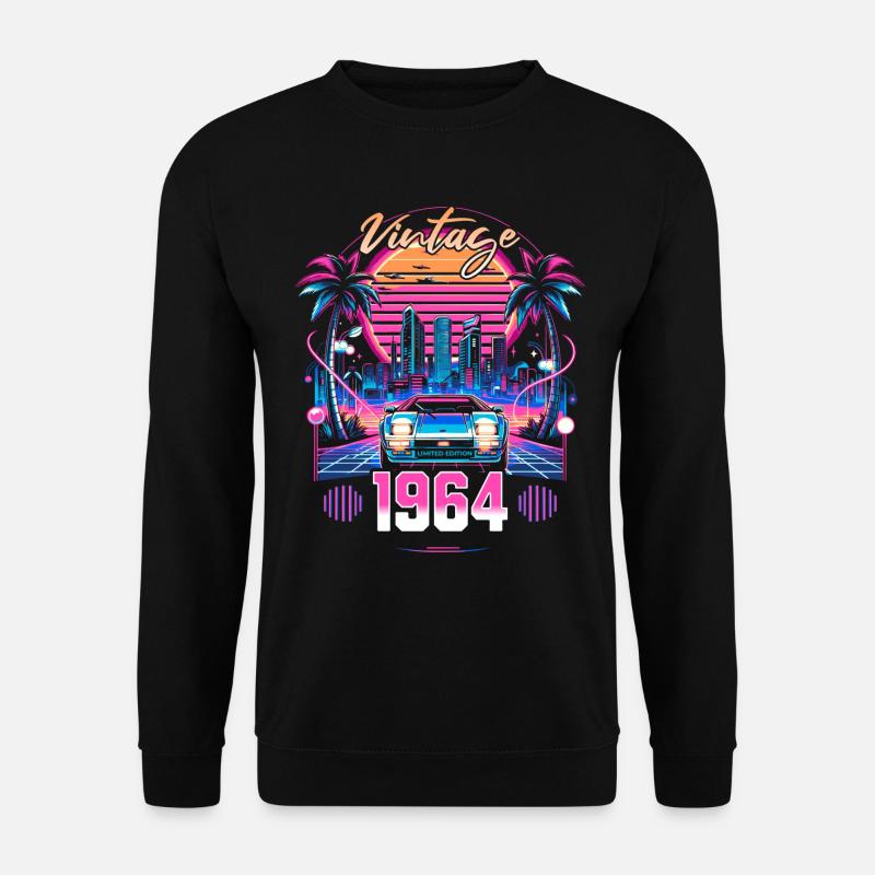 Synthwave Retro 60eme Anniversaire 1964 - Sweat-shirt Unisexe - noir