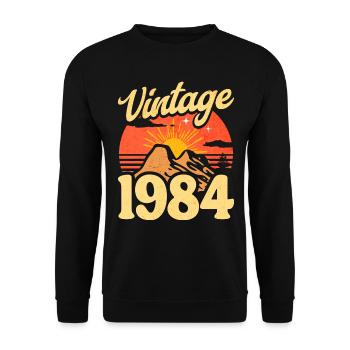 Vintage 40th Anniversary 1984 - Unisex Sweatshirt - black - Front - Alina (178cm) & Michal (187cm)