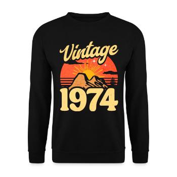 Vintage 50th Anniversary 1974 - Unisex Sweatshirt - black - Front - Alina (178cm) & Michal (187cm)