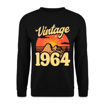 Vintage 60th Anniversary 1964 - Unisex Sweatshirt - black - Front - Alina (178cm) & Michal (187cm)