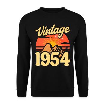 Vintage 70th Anniversary 1954 - Unisex Sweatshirt - black - Front - Alina (178cm) & Michal (187cm)