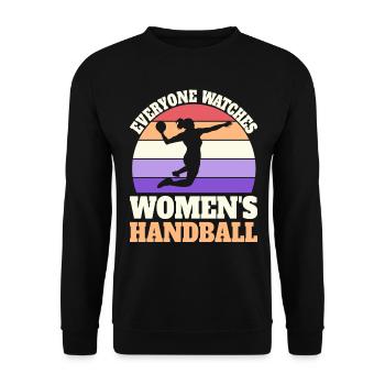 Retro Sport Women's Handball - Unisex Sweatshirt - black - Front - Alina (178cm) & Michal (187cm)