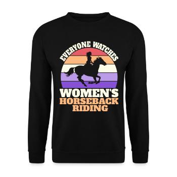 Retro Sport Women's Riding - Unisex Sweatshirt - black - Front - Alina (178cm) & Michal (187cm)