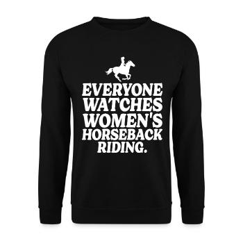 Retro Sport Women's Equestrian - Unisex Sweatshirt - black - Front - Alina (178cm) & Michal (187cm)