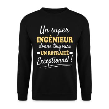 Exceptionnel Ingénieur Retraité - Sweat-shirt Unisexe - noir - Devant - Alina (178cm) & Michal (187cm)