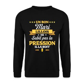 Mari Lillois Compagnon Humour Mari - Sweat-shirt Unisexe - noir - Devant - Alina (178cm) & Michal (187cm)
