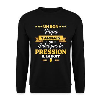 Papa Tarnais Ne Subit Pas La Pression Humour Papa - Sweat-shirt Unisexe - noir - Devant - Alina (178cm) & Michal (187cm)