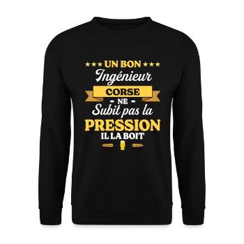 Ingénieur Corse Humour Génie - Sweat-shirt Unisexe - noir - Devant - Alina (178cm) & Michal (187cm)