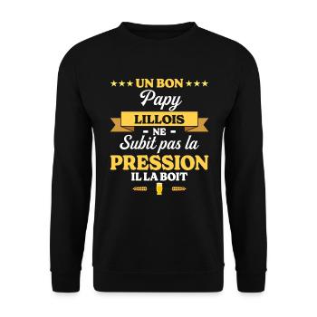Papy Lillois Grand-Père Humour Papy - Sweat-shirt Unisexe - noir - Devant - Alina (178cm) & Michal (187cm)