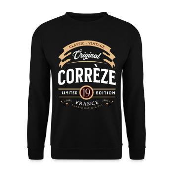Vintage Corrèze Département France - Sweat-shirt Unisexe - noir - Devant - Alina (178cm) & Michal (187cm)