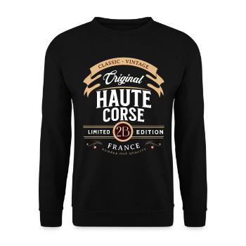 Haute-Corse Département France - Sweat-shirt Unisexe - noir - Devant - Alina (178cm) & Michal (187cm)