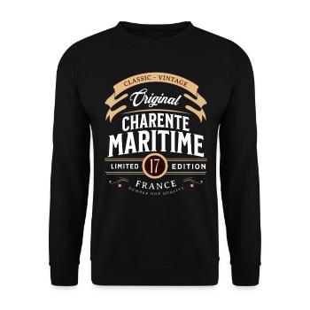 Charente-Maritime Département France - Sweat-shirt Unisexe - noir - Devant - Alina (178cm) & Michal (187cm)