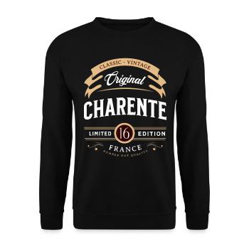 Vintage Charente Département France - Unisex Sweatshirt - black - Front - Alina (178cm) & Michal (187cm)
