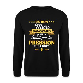 Mari Savoyard Compagnon Humour Mari - Sweat-shirt Unisexe - noir - Devant - Alina (178cm) & Michal (187cm)