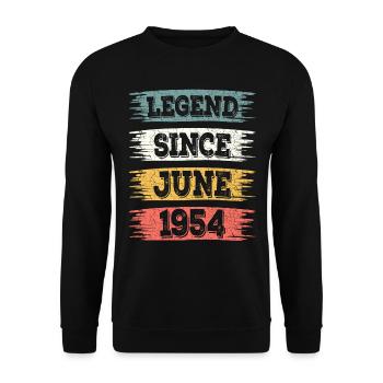 Legend 1954 June 70 Years Anniversary - Unisex Sweatshirt - black - Front - Alina (178cm) & Michal (187cm)
