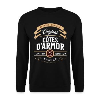 Côtes-d'Armor Département France - Sweat-shirt Unisexe - noir - Devant - Alina (178cm) & Michal (187cm)