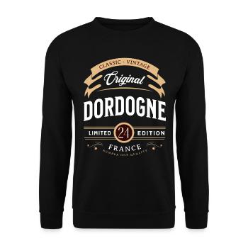 Vintage Dordogne Département France - Sweat-shirt Unisexe - noir - Devant - Alina (178cm) & Michal (187cm)