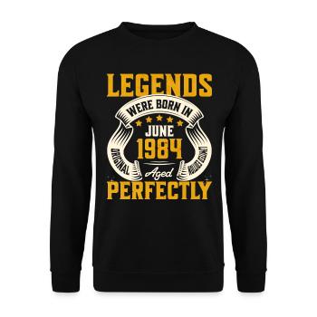 40th Anniversary June Vintage 1984 - Unisex Sweatshirt - black - Front - Alina (178cm) & Michal (187cm)