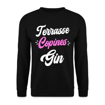 Soirée Amie Femme Terrasse Copines Gin - Sweat-shirt Unisexe - noir - Devant - Alina (178cm) & Michal (187cm)