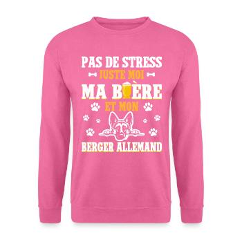 Humour Bière Papa Chien Berger Allemand - Sweat-shirt Unisexe - rose - Devant