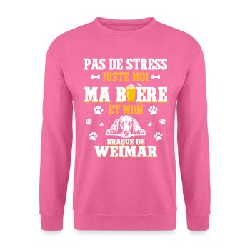 Bière Papa Chien Braque De Weimar - Sweat-shirt Unisexe - rose - Devant