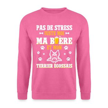 Bière Papa Chien Terrier Écossais - Sweat-shirt Unisexe - rose - Devant
