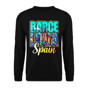 Voyage Espagne Ville Barcelone - Sweat-shirt Unisexe - noir - Devant - Alina (178cm) & Michal (187cm)