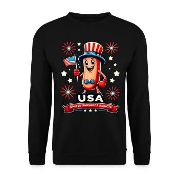 Hotdog Amérique Indépendance 4 Juillet - Sweat-shirt Unisexe - noir - Devant - Alina (178cm) & Michal (187cm)