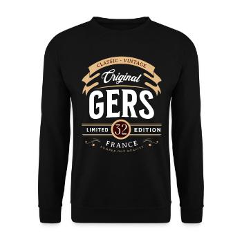 Vintage Gers Département France - Sweat-shirt Unisexe - noir - Devant - Alina (178cm) & Michal (187cm)