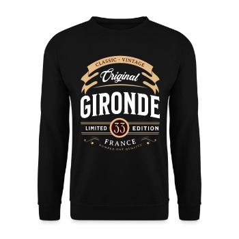 Vintage Gironde Département France - Sweat-shirt Unisexe - noir - Devant - Alina (178cm) & Michal (187cm)