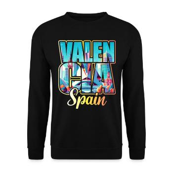 Voyage Espagne Ville Valence - Sweat-shirt Unisexe - noir - Devant - Alina (178cm) & Michal (187cm)