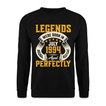 30-jähriges Jubiläum Juli Jahr 1994 - Unisex Pullover - Schwarz - Vorne - Alina (178cm) & Michal (187cm)
