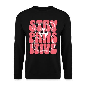 Pawsitif Citation Positive Drôle Chien - Sweat-shirt Unisexe - noir - Devant - Alina (178cm) & Michal (187cm)