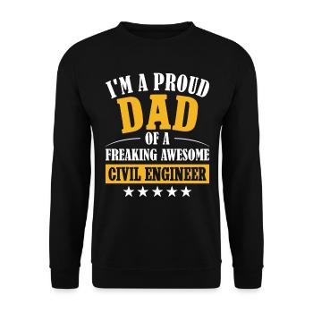 Humor Father Dad Civil Engineer - Unisex Sweatshirt - black - Front - Alina (178cm) & Michal (187cm)